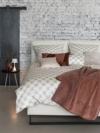 JOOP | Satin-Bettwäsche "Double" 70x90cm / 140x200cm (Schwarz/Silber) | beige